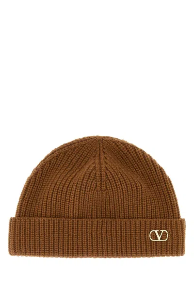 Valentino Garavani Brown Cashmere Beanie Hat