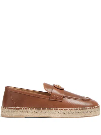 Valentino Garavani Brown Goat Skin Flat Shoes