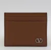 Valentino Garavani Brown Leather Card Holder
