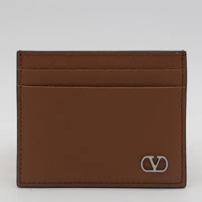 VALENTINO GARAVANI VALENTINO GARAVANI BROWN LEATHER CARD HOLDER