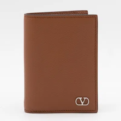 Valentino Garavani Brown Leather Card Holder