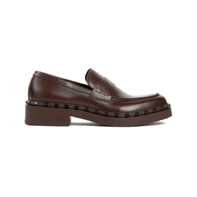 Valentino Garavani Brown Leather Loafers