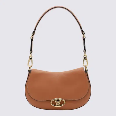 Valentino Garavani Brown Leather Ovhal Shoulder Bag