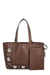 Valentino Garavani Brown Leather Small Nellcã´te Shopping Bag In Brown