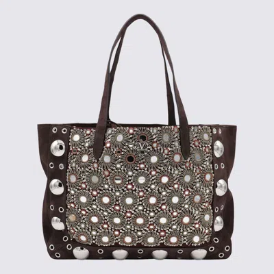 VALENTINO GARAVANI VALENTINO GARAVANI BROWN LEATHER TOTES