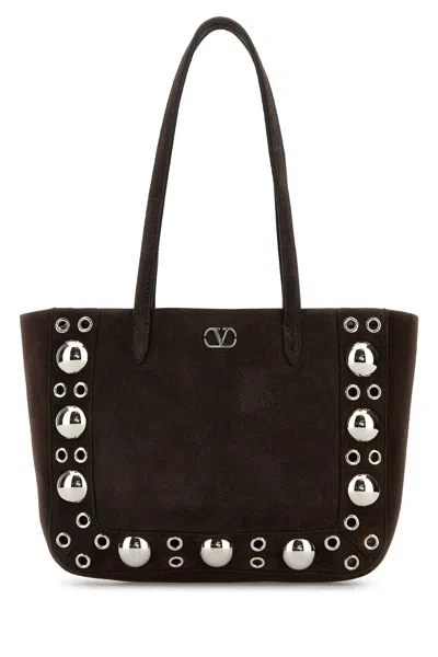 VALENTINO GARAVANI BORSA SHOPPING NELLCÔTE IN PELLE SCAMOSCIATA MARRONE  DONNA