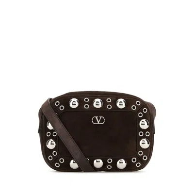 Valentino Garavani Brown Suede Nellcte Crossbody Bag