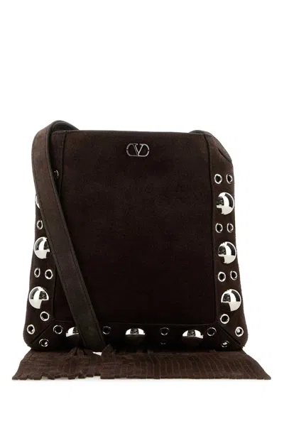 Valentino Garavani Brown Suede Small Nellcã´te Crossbody Bag