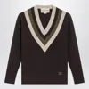 Valentino Garavani Brown/beige Sweater In Black