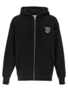 Valentino Garavani Brushed Cotton Hoodie With Vg Patch In Black