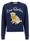 Valentino Cotton Sweatshirt In Blue