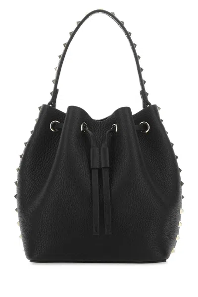 Valentino Garavani Women's Leather Rockstud Bucket Bag In Black