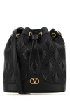 Valentino Women's Quiltie 67 Leather Bucket Bag In Black
