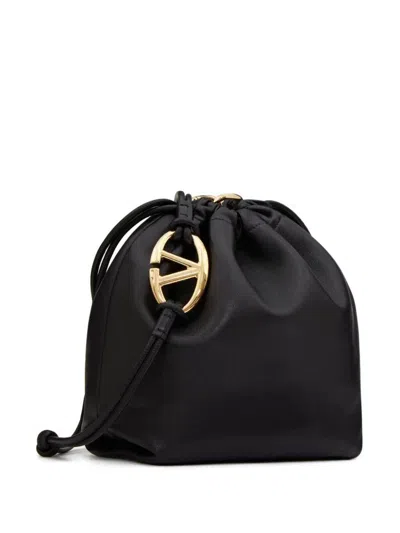 Valentino Garavani Vlogo Signature Drawstring Bag In Black