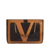 Valentino Zipper Shoulder Bag In Brown