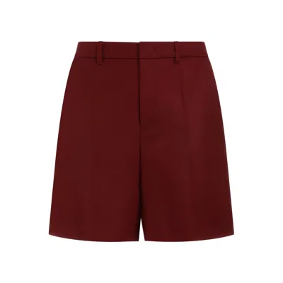 Valentino Garavani Burgundy Cotton Bermuda Shorts