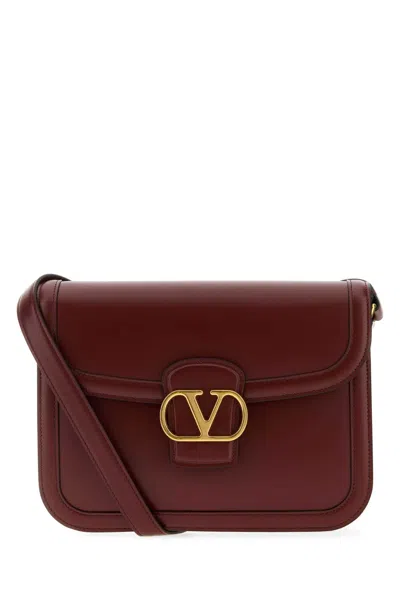 VALENTINO GARAVANI VALENTINO GARAVANI BURGUNDY LEATHER 9TO5 SHOULDER BAG
