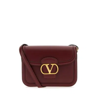 Valentino Garavani Burgundy Leather 9to5 Shoulder Bag In Red