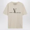 Valentino Garavani Cotton T-shirt With Made In Print Clothing In Brown