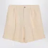 Valentino Butter-coloured Bermuda Shorts With Turn-ups In Neutral