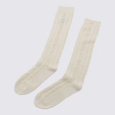 Valentino Garavani Butter Cotton Socks In White