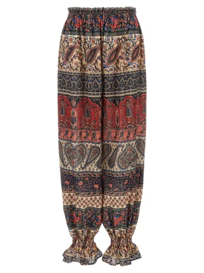 Valentino Garavani Cachemire Voyage Imaginaire Print Silk Georgette Pants In Multi