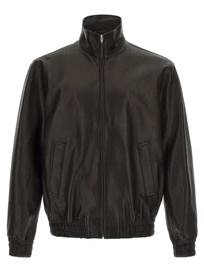 Valentino Garavani Calf Leather Jacket In Black