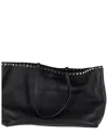 Valentino Garavani Calfskin Leather Garavani Rockstud Tote Bag (authentic Pre-  Loved) In Black