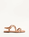 Valentino Garavani Calfskin Rockstud Sandal With Straps Woman Almond 42