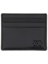 Valentino Garavani Calfskin Vlogo Signature Card Holder In Black