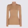 Valentino Garavani Camel Cashmere Knitwear In Brown