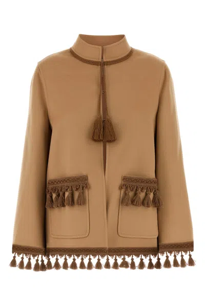 Valentino Garavani Camel Wool Blend Jacket