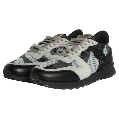 Pre-owned Valentino Garavani , Camo Rockrunner In Grey And Pink