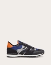 Valentino Garavani Rockrunner Camouflage-print Sneaker In Black/grey/blue/orange