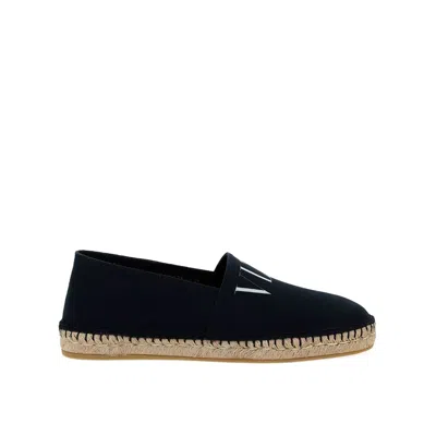 Valentino Garavani Garavani Canvas Logo Espadrillas In Black