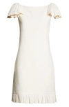 Valentino Ruffled Wool And Silk-blend Crepe Mini Dress In Ivory