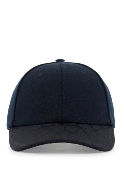 Valentino Garavani Cap With "toile Iconographe" Visor In Blue