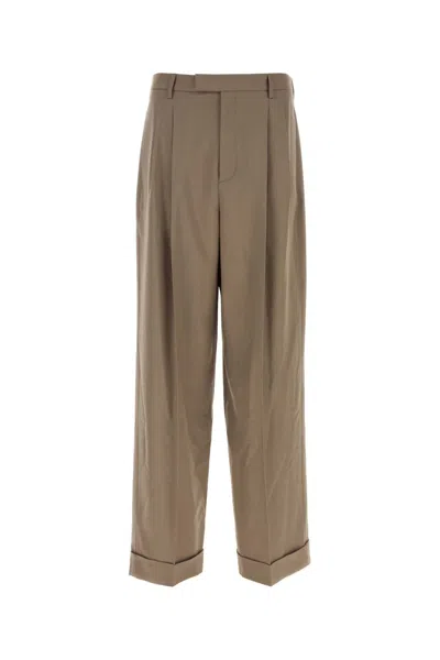 Valentino Garavani Cappuccino Wool Pant In Brown