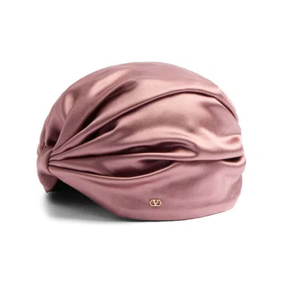 Valentino Garavani Wrap-around Silk Turban With Voluminous Effect In Landphardoro