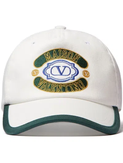 Valentino Garavani Caps & Hats In Lt Ivory/verdone/blu Royale/giallo