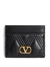 Valentino Portacarte Quiltie 67 In Nappa Nera Donna