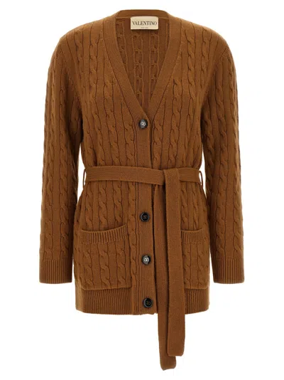 Valentino Garavani Cardigan In Camel