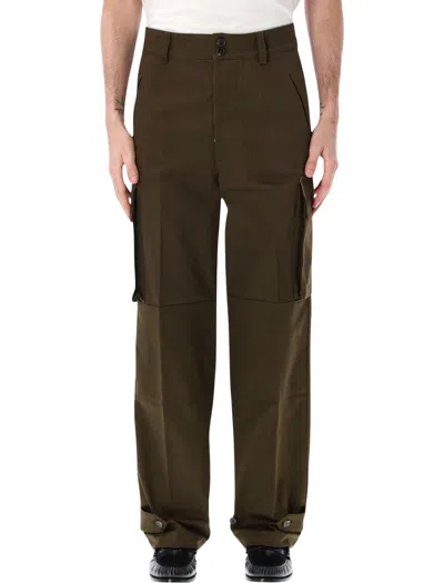 Valentino Cargo Trousers In Cotton Gabardine In Brown