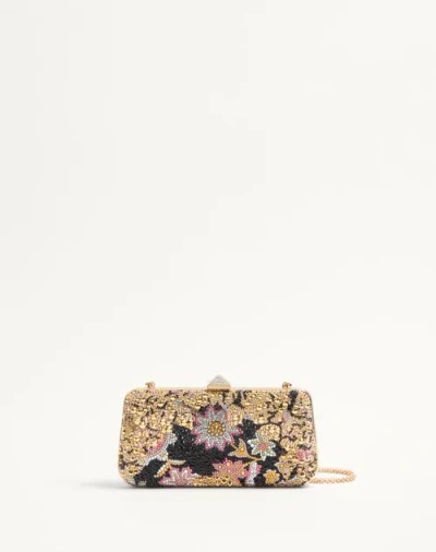 Valentino Garavani Carry Secrets Minaudiere With Apres L'hiver Rhinestone Motif Woman Multicolour Un In Multicolor