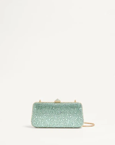 Valentino Garavani Carry Secrets Rhinestone Minaudiere Woman Crysolite Uni