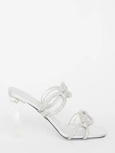 Valentino Garavani Chain 1967 10 Crystal-embellished Mules In Silver