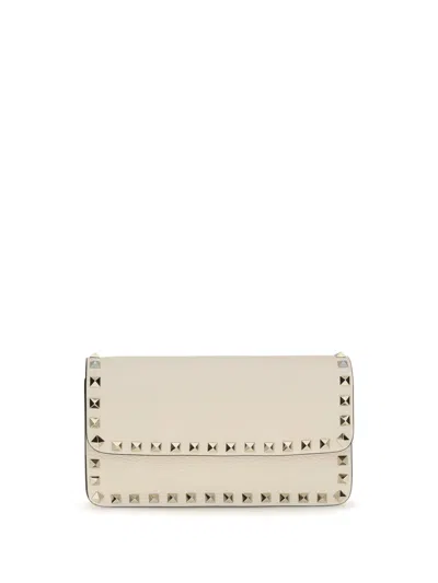 Valentino Garavani Chain Wallet In Beige