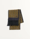Valentino Garavani Chamber Scarf In Silk With Fringes In Multicolour