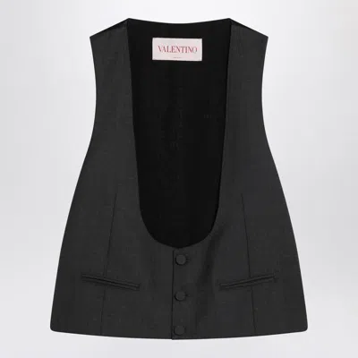Valentino Garavani Charcoal Vest In In Gray