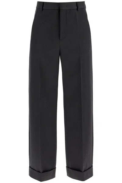Valentino Garavani Charcoal Wool Pant In Black